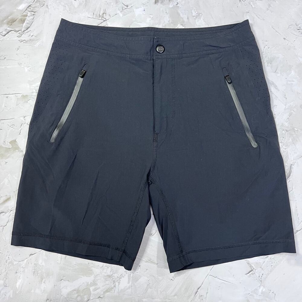 Mack Weldon 4-Way Active Short SIZE S Black Zip Pocket Drawstring